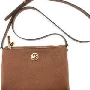 Michael Kors Brown Leather Messenger Bag